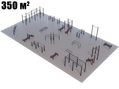 Проект Парковая площадка для Воркаут и ГТО 4-3 (25 x 14 м)